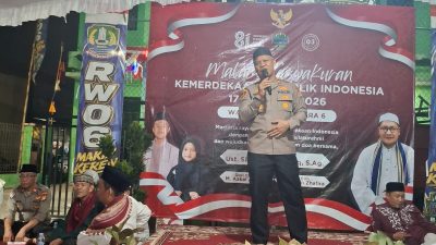 Kapolsek Bekasi Barat Hadiri Tasyakuran Malam Kemerdekaan RI Ke-81 di Bintara